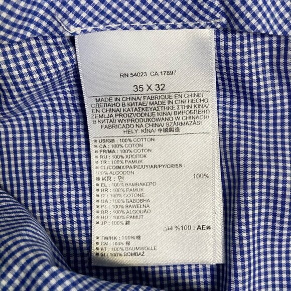 Banana Republic Non-Iron Tailored Slim Fit Cotton Pants Chinos Khakis Blue 35X32 - Picture 5 of 6